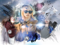 Blue Roses Girly photo collage design