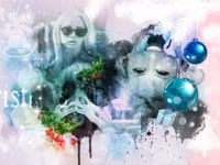 White Christmas Vacanze photo collage design