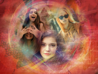 The way to happiness Magic photo collage design