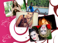 Pink and Curvy Organic photo collage design