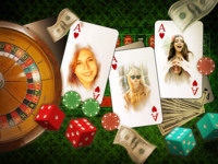 Take a gamble Fun photo collage design