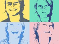 Colored Blocks Effects photo collage design