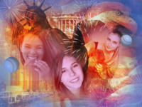 4th of July Holidays photo collage design