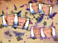 Feathers and Butterflies Nature photo collage design