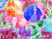Colored Flowers Natureza photo collage design