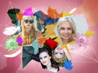 Abstract and Flowers Abstrakt photo collage design