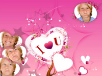 I HEART You in Pink Love photo collage design