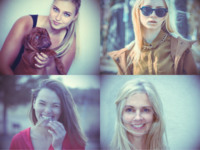 Vintage Color Block 2 Effects photo collage design
