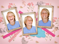 Pink Prints and Ribbons Natureza photo collage design