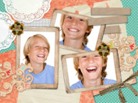 Antique Scrapbook Girly photo collage design