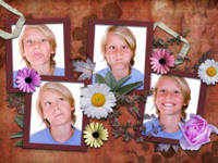 Rustic Ribbons and Flowers Nature photo collage design