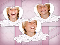 Hearts Floating High Girly photo collage design