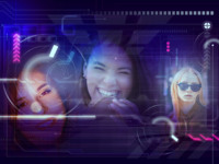 Purple Interface Abstrakt photo collage design
