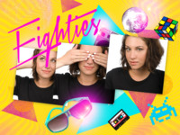 Eighties on Yellow Fun photo collage design