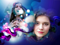 Purple and Blue Focus Abstrakt photo collage design