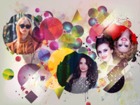 Bursts of Colored Geometry Abstrakt photo collage design