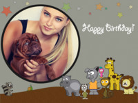 Animal Birthday Party Congratulations photo collage design