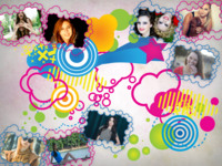 Pink and Blue Schoolyard Abstrakt photo collage design