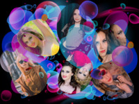 Neon Bubbles Abstract photo collage design
