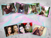 Pink and Teal Strokes Girly photo collage design