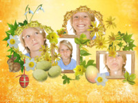 Golden Easter Holidays photo collage design