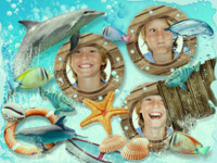 Underwater Journey Fun photo collage design