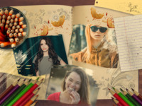 Pencils On A Table Fun photo collage design