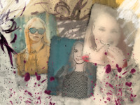 Brush Strokes Around Hand Drawn photo collage design