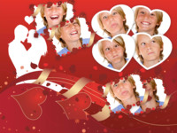 Hearts on Red Patterns Amore photo collage design