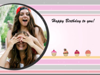 Happy Birthday Cupcake Congratulations photo collage design
