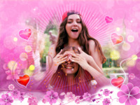 Hearts and Flowers Abound Love photo collage design