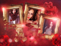 Hearts And Roses Love photo collage design