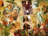 Autumn Angels Nature photo collage design