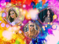 Colored Splashes Abstract photo collage design