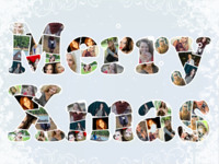 Merry Xmas Holidays photo collage design