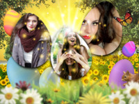 Easter Is Here Holidays photo collage design