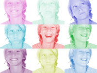 Three Squared Screen with Color Effects photo collage design