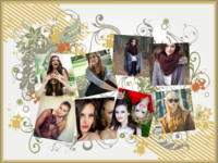 White and Gold Vines Nature photo collage design