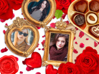 Hearts and Chocolates Love photo collage design