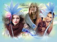 Blue Flowers Organic photo collage design