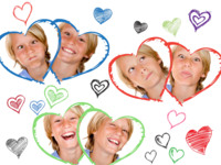Hand Drawn Hearts Disegnato a mano photo collage design