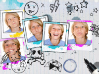 Black Marker Sketches Fun photo collage design