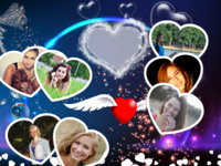 Cosmic Hearts Love photo collage design