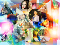 Glowing Triangles Abstrakt photo collage design