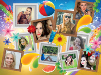 Summer Beach Holidays photo collage design