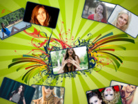 Green Line Marquee Abstrakt photo collage design