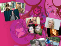 Butterflies and Flowers Aswirl Girly photo collage design