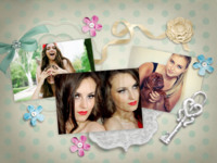 Ribbons and Flowers Girly photo collage design