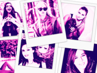 Pink Vintage Stack Effekte photo collage design