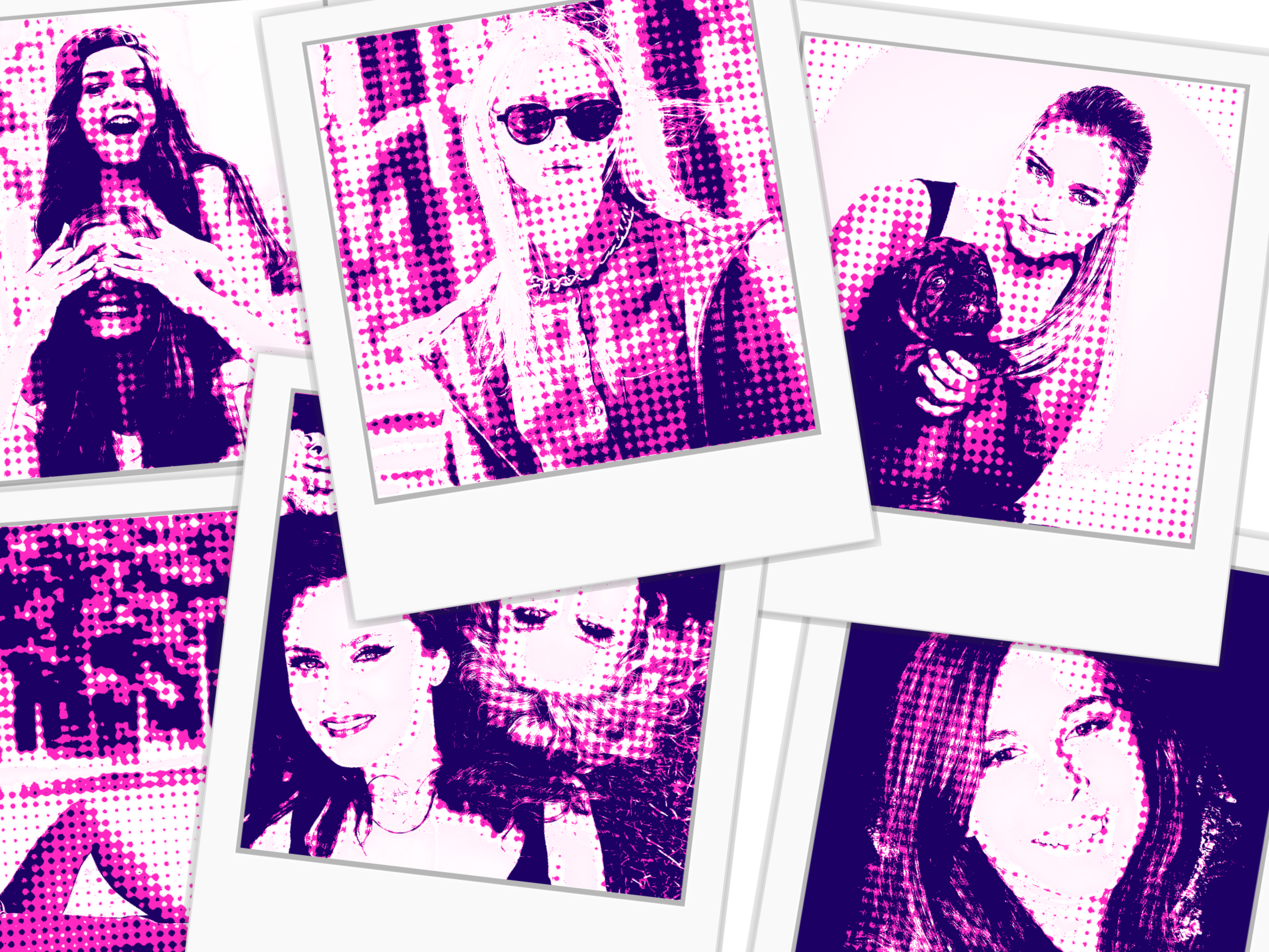 Pink Vintage Stack Collage - Effects | Photovisi